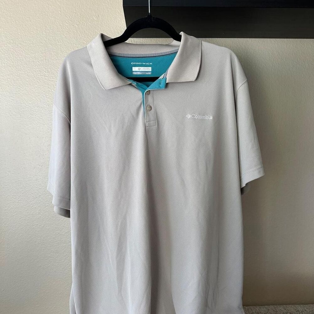 Columbia-sportswear Men's Grey and Cream Polo-shirts